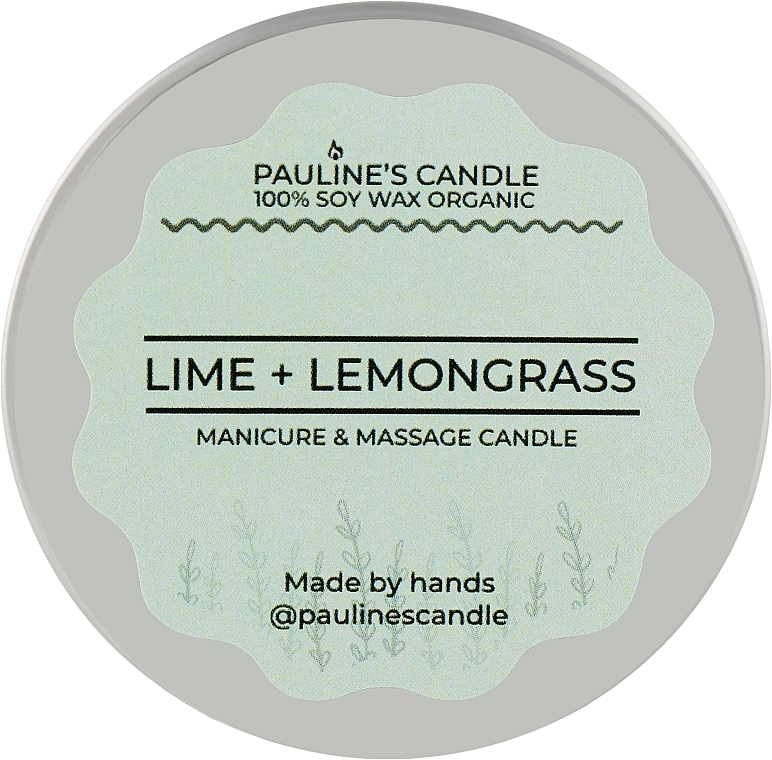 Масажна свічка "Лайм та лемонграс" - Pauline's Candle Lime & Lemongrass Manicure & Massage Candle — фото N1