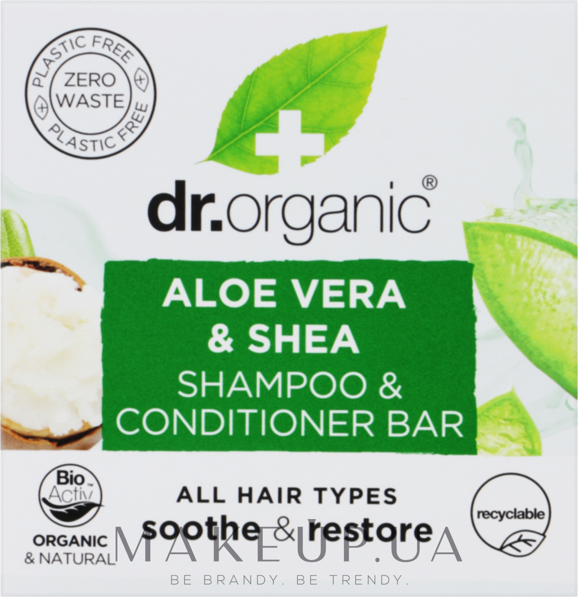 Твердый шампунь-кондиционер "Aloe Vera & Shea" - Dr. Organic Shampoo & Conditioner Bar — фото 75g