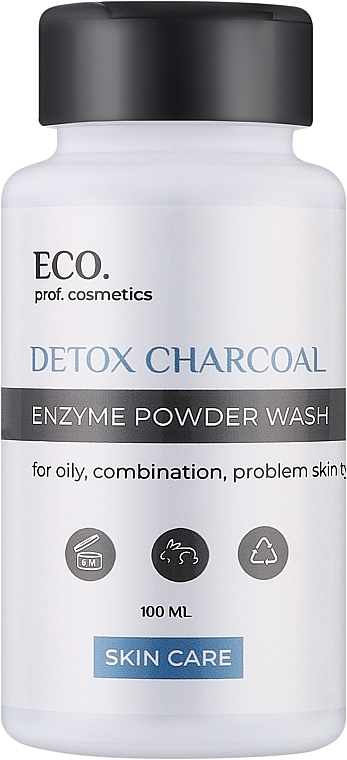 Ензимна пудра - Eco.prof.cosmetics Charcoal Enzyme Powder Wash — фото N1