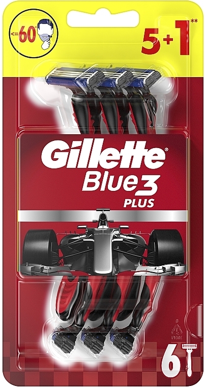 Набор одноразовых станков для бритья, 5+1шт - Gillette Blue III Red and White — фото N2