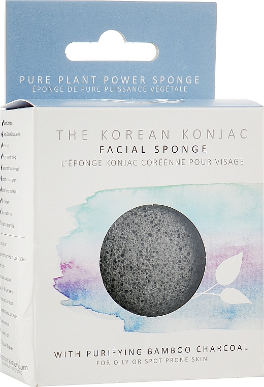 Спонж для очищения лица с бамбуковым углем - The Konjac Sponge Company Premium Facial Puff with Bamboo Charcoal — фото N2