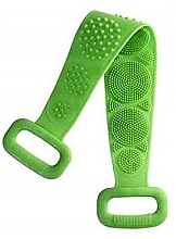 Парфумерія, косметика Силіконова мочалка для тіла з ручками, зелена - Deni Carte
