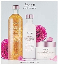 Духи, Парфюмерия, косметика Набор - Fresh Rose Deep Hydration Set (f/toner/250ml + f/ser/100ml + f/cr/50ml)