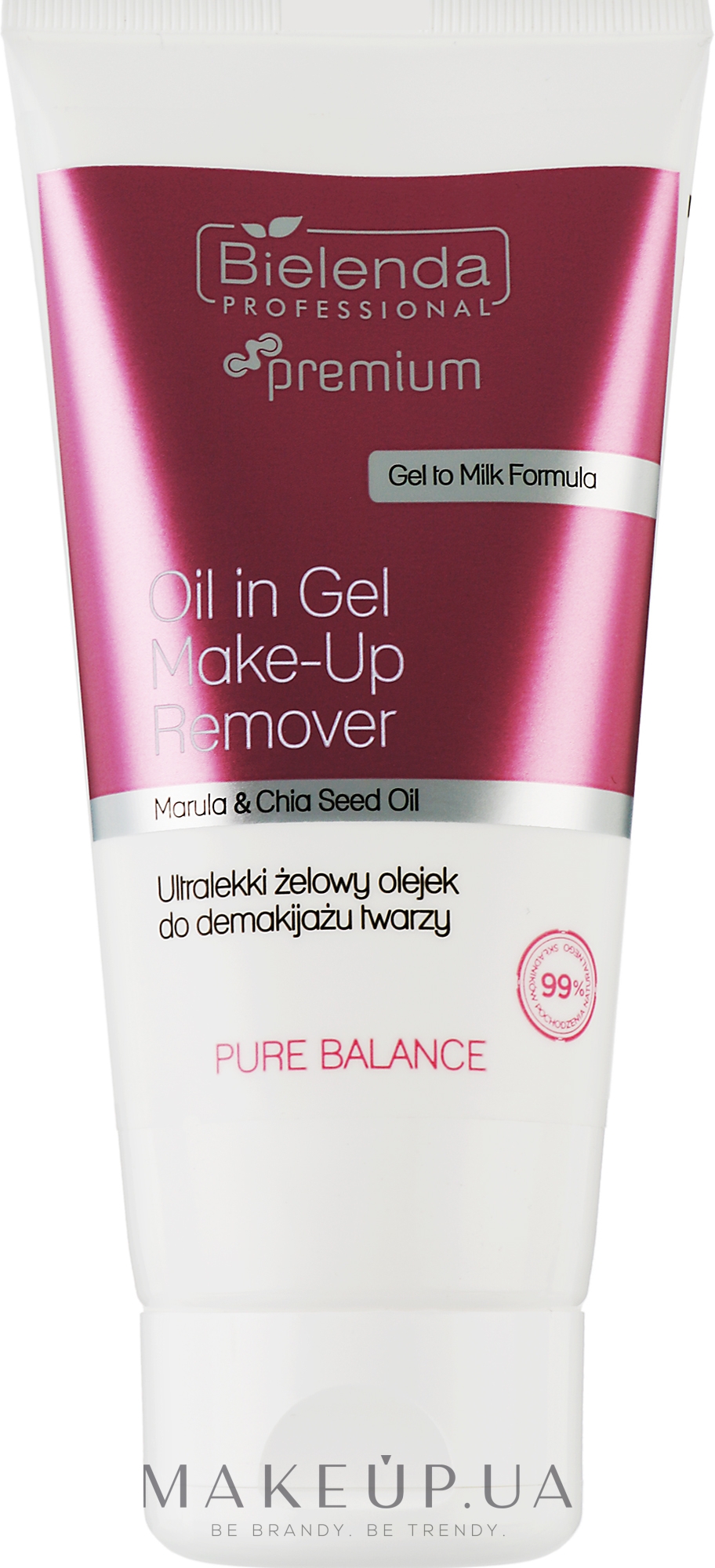 Гель-масло для снятия макияжа - Bielenda Professional Premium Pure Balance Ultra-Light Oil in Gel Make-Up Remover — фото 150g