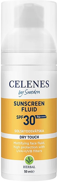 Солнцезащитный флюид - Celenes Herbal Sunscreen Dry Touch Fluid Spf 30+ — фото N1