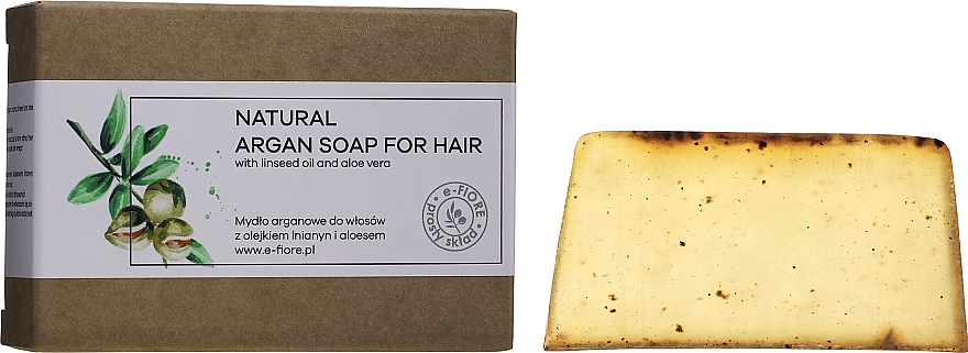 Аргановое мыло для волос с льняным маслом и алоэ вера - E-Fiore Natural Argan Soap For Hair — фото N3