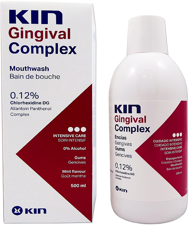Ополіскувач для ротової порожнини з пантенолом і хлоргексидином - Kin Gingval Complex Mouthwash — фото N1