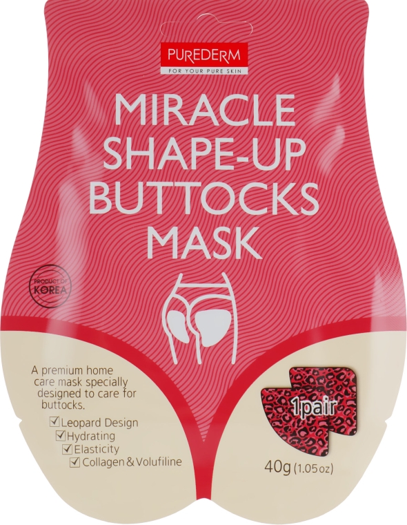 Маска-ліфтинг для інтенсивної підтяжки сідниць - Purederm Miracle Shape-Up Buttocks Mask — фото N1