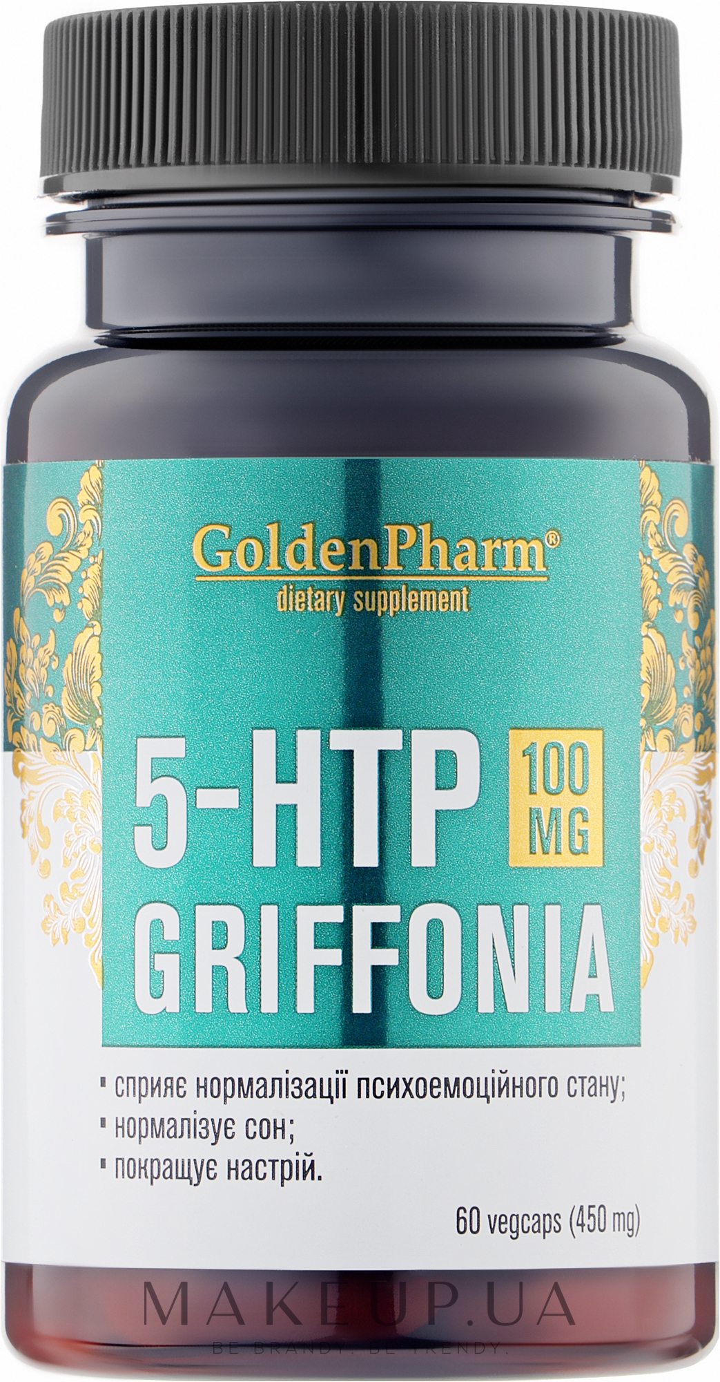 Диетическая добавка "5-HTP Грифония 100 мг", 60 капсул - ФитоБиоТехнологии Golden Pharm — фото 60шт
