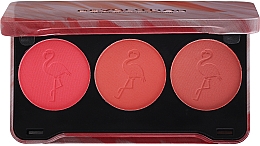 Палетка румян - Makeup Revolution Flamingo Mini Trio Blush Palette Oh My Blush — фото N1