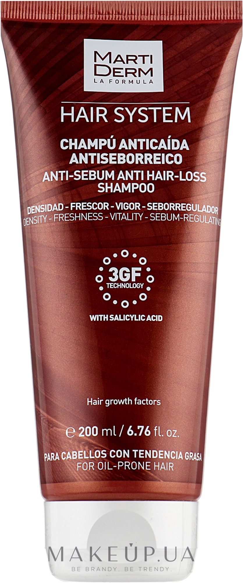 Шампунь от выпадения волос "Антисеборейный" - Martiderm Hair System Anti-sebum Anti Hair-loss Shampoo — фото 200ml