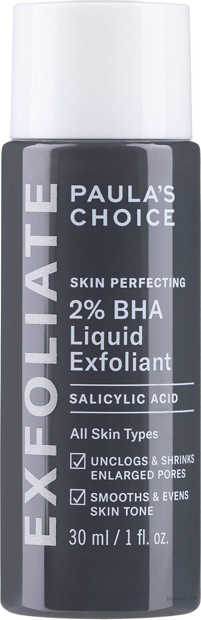 Тоник с салициловой кислотой 2% - Paula's Choice Skin Perfecting 2% BHA Liquid Exfoliant Travel Size — фото 30ml