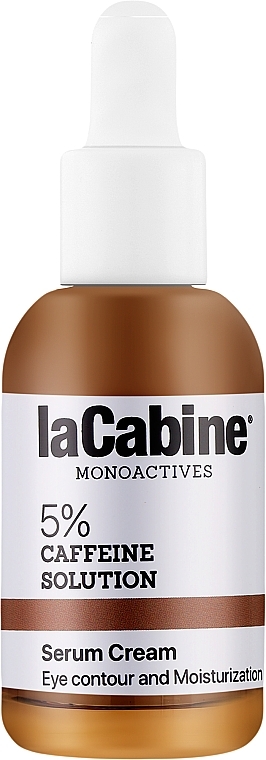 Зволожувальна крем-сироватка для контуру очей проти набряків та темних кіл - La Cabine 5% Caffeine Solution 2 in 1 Serum Cream