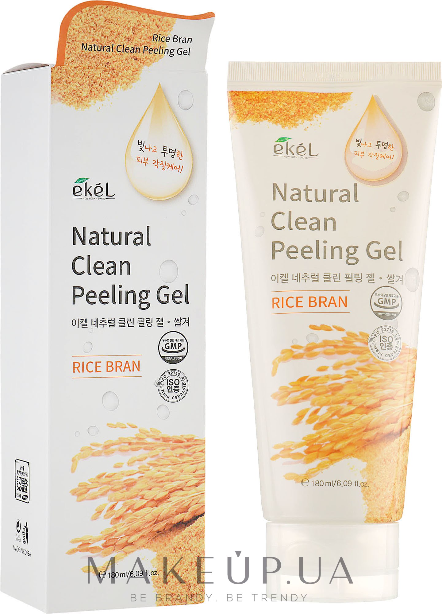 Пілінг-гель для обличчя "Рисові висівки" - Ekel Rice Bran Natural Clean Peeling Gel — фото 180ml