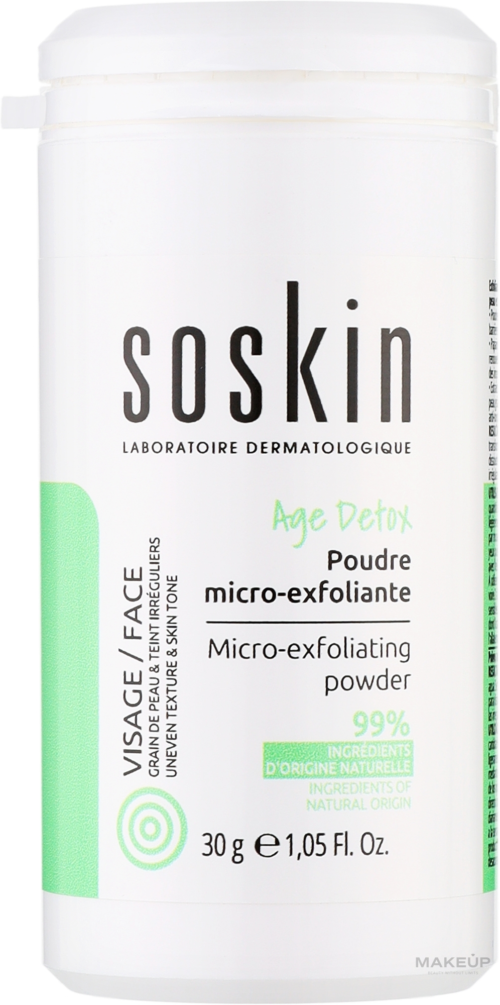 Пудра-микроэксфолиант - Soskin Micro-Exfoliant Powder Detox — фото 30g