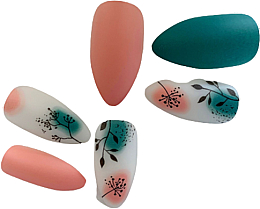 Накладные ногти с цветочным дизайном, 24 шт. - Deni Carte 3315 — фото N2
