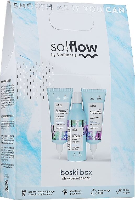 Набор для волос - So!Flow by VisPlantis Boski Box (h/peel/100ml + boost/100ml + h/milk/150ml) — фото N2