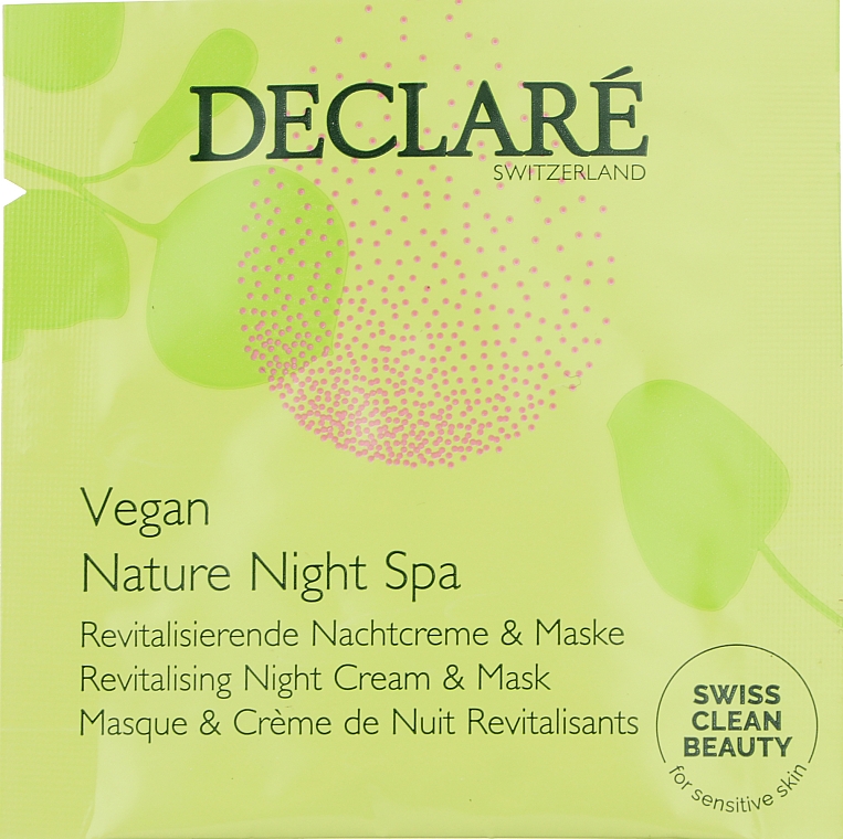Нічний крем-маска для обличчя - Declare Vegan Nature Night Spa (пробник)