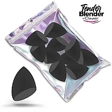 Набір спонжів для макіяжу зі скошеним краєм, чорні - Clavier Tender Blender Super Soft — фото N1