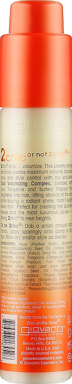 Сыворотка для волос - Giovanni 2 Chic Ultra-Volume TanGerine Papaya Butter — фото N2