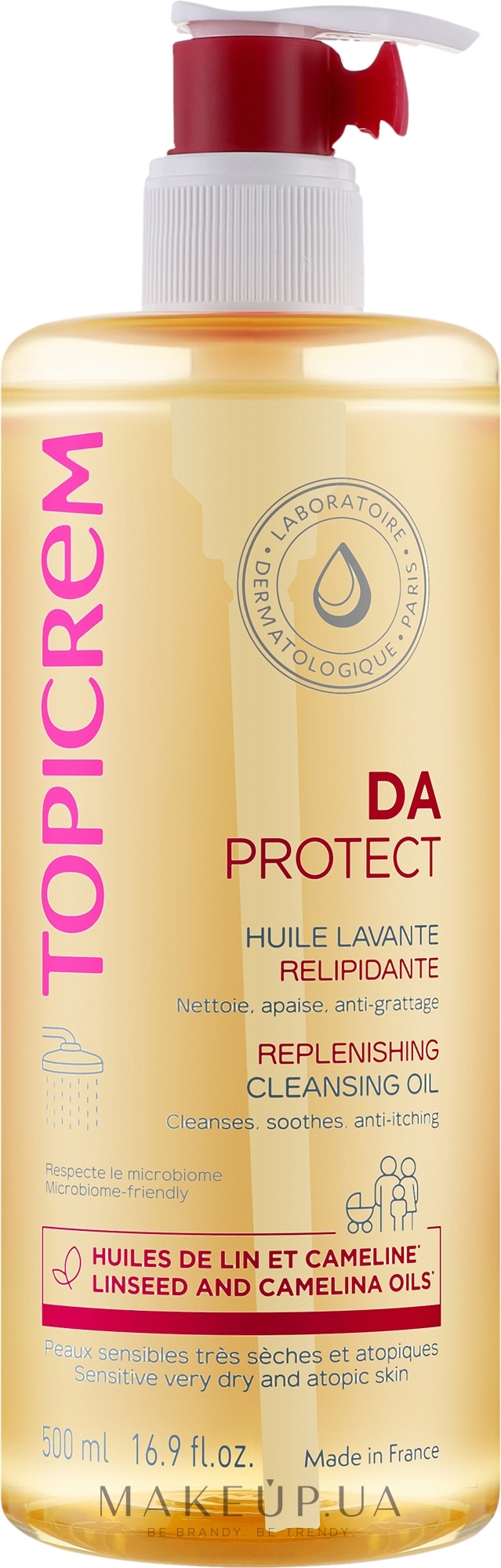Восстанавливающее очищающее масло - Topicrem DA Protect — фото 500ml