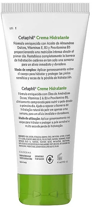 Увлажняющий крем для лица и тела - Cetaphil Hidratante Cream (туба) — фото N2