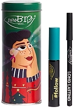 Набір - PuroBio Cosmetics Green Box High-Quality Eye Make-Up In A Set (mascara/8ml + eye/pencil/1.3g) — фото N1