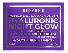 Зволожувальний нічний крем для обличчя - Biovene Hyaluronic Night Glow Moisture Restore Hydration Night Cream — фото N2