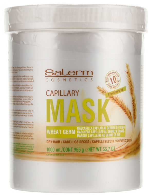 Маска для волос пшеница. Капиллярная маска салерм. Капиллярная маска пшеничная салерм. Salerm пшеничная маска 1000 ml. Salerm Cosmetics маска для волос.