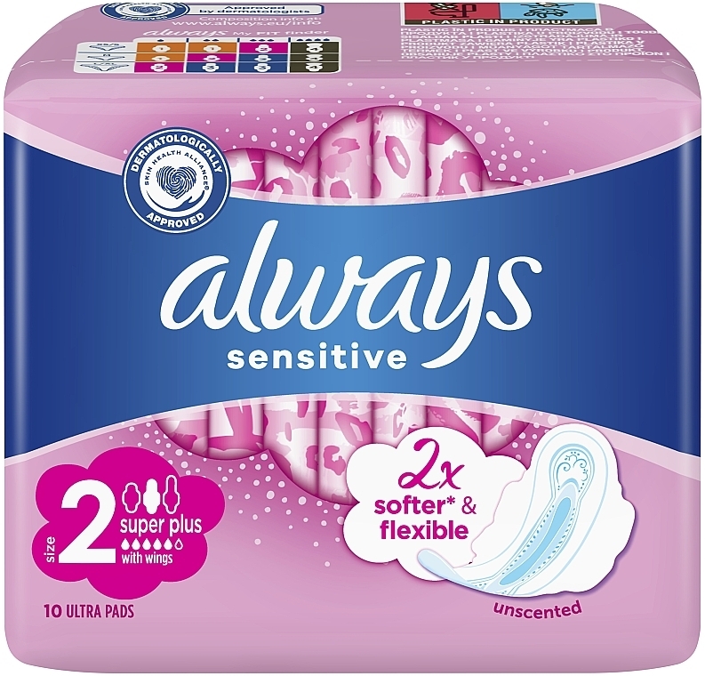 Гігієнічні прокладки, 10 шт. - Always Sensitive Ultra Super Plus — фото N3