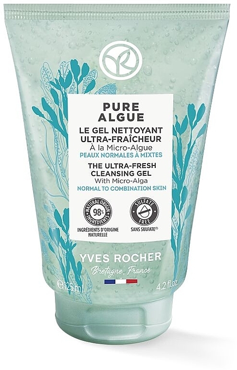 Гель для вмивання «Ультрасвіжість» з мікроводоростями - Yves Rocher Pure Algue Face Washing Gel — фото N1
