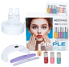 Набор - NeoNail Professional Simple One Step Pro Starter Set (n/polish/3x7.2g + lamp + n/cln/50ml + rem/50ml + n/oil/15ml + accessories) — фото N1