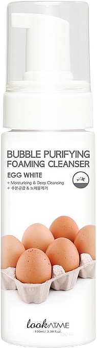 Пенка для лица очищающая с экстрактом яичного белка - Look At Me Bubble Purifying Foaming Facial Cleanser Egg White — фото N1