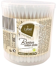 Палочки ватные в банке, 200 шт. - Mattes Lybar Bamboo Cotton Sticks — фото N1