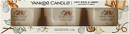 Набір - Yankee Candle Soft Wool & Amber (candle/3x37g) — фото N1