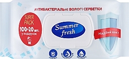 Антибактериальные влажные салфетки "Без Спирта", 100 + 20 шт - Summer Fresh — фото N1