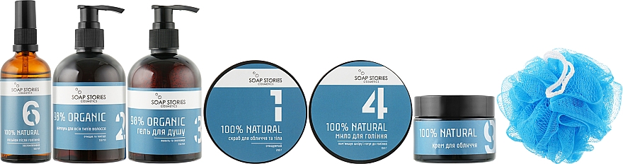 Набір чоловічий "Blue", 7 продуктів - Soap Stories — фото N2