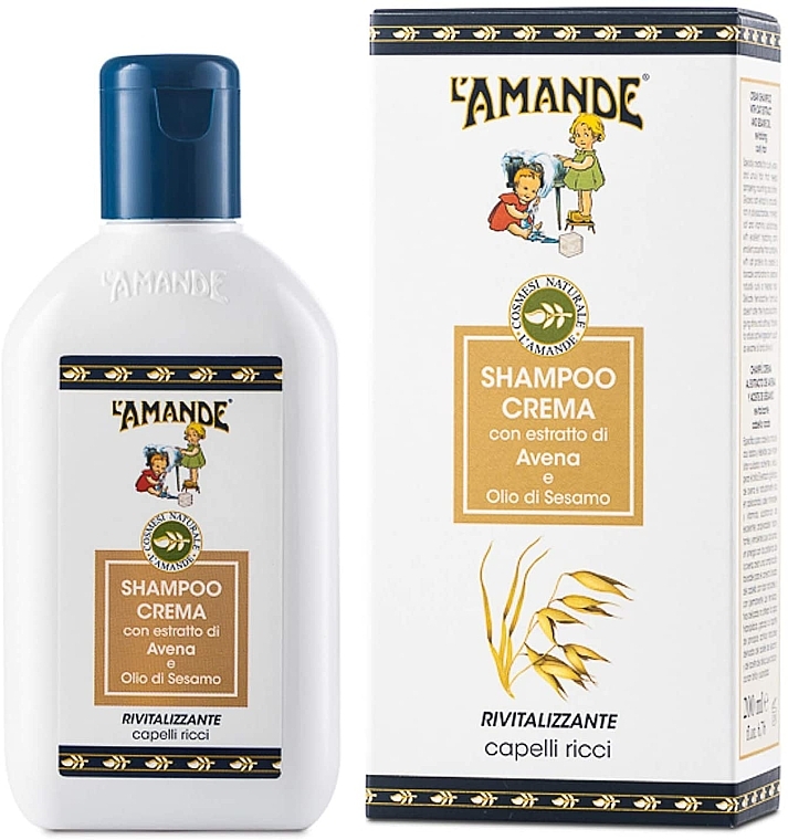 Шампунь для вьющихся волос - L'Amande Revitalizing Oat Curly Cream Shampoo — фото N1