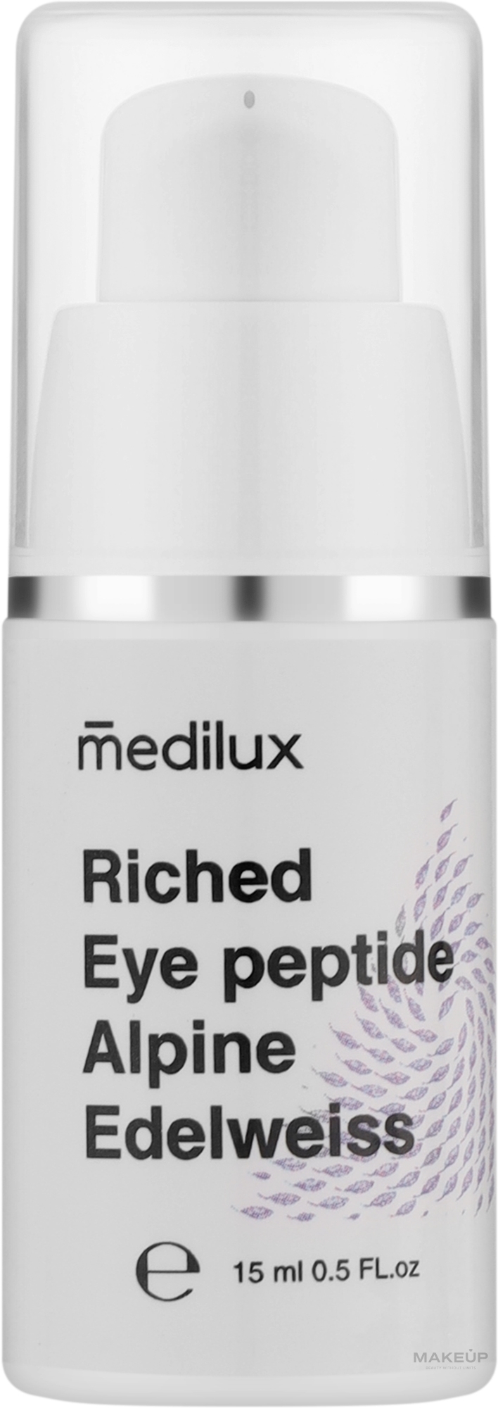 Крем для шкіри навколо очей - Medilux Alpine Edelweiss Riched Eye Peptide — фото 15ml