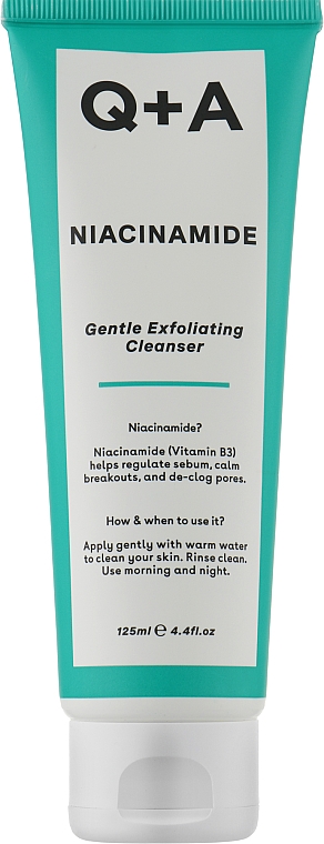 Отшелушивающий гель для лица - Q+A Niacinamide Gentle Exfoliating Cleanser 