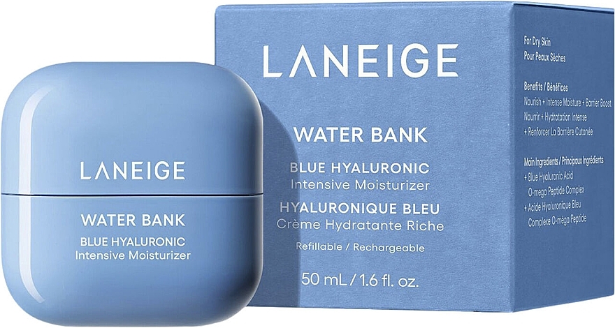 Крем для обличчя з гіалуроновою кислотою - Laneige Water Bank Blue Hyaluronic Intensive Moisturizer — фото N2