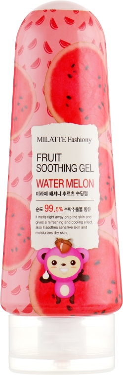 Гель универсальный с экстрактом арбуза - Milatte Fashiony Fruit Soothing Gel Melon — фото N1