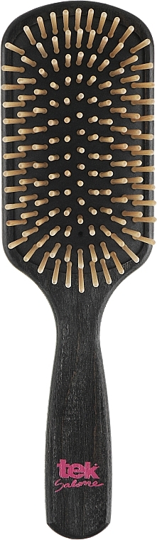 Прямокутна велика щітка для волосся з короткими зубцями, чорна - Tek Salone — фото N1