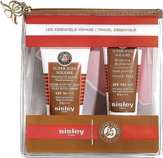 Набор солнцезащитный для лица и тела - Sisley Travel Essentials (sun/cr/40ml + sun/b/cr/50ml + bag) — фото N1