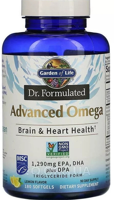 Пищевая добавка "Рыбий жир Омега-3, цитрусовый вкус - Garden of Life Dr. Formulated Advanced Omega — фото N1