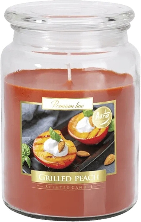 Ароматична преміумсвічка в банці "Персик на грилі" - Bispol Premium Line Scented Candle Grilled Peach — фото N1