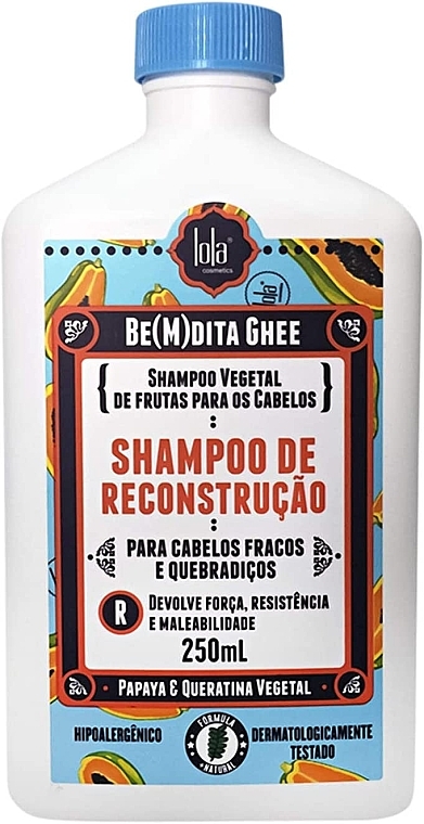Восстанавливающий шампунь для волос с папайей и кератином - Lola Cosmetics Be(M)dita Ghee Reconstructing Shampoo With Papaya And Keratin — фото N1