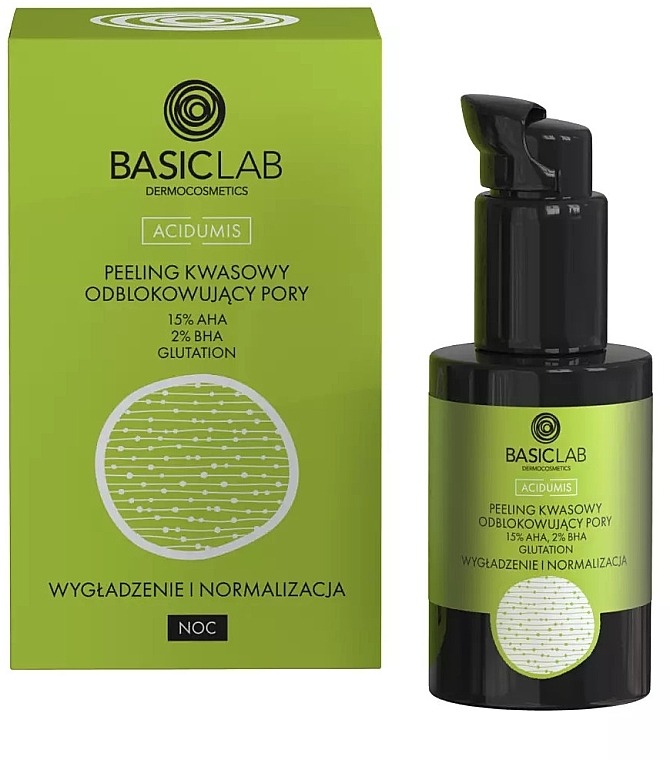 Кислотний очищувальний пілінг з вмістом 15% AHA та 2% BHA - BasicLab Dermocosmetics Acidumis — фото N1