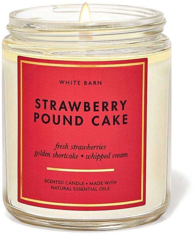 Аромасвічка - Bath & Body Works Strawberry Pound Cake Scented Candle — фото N1