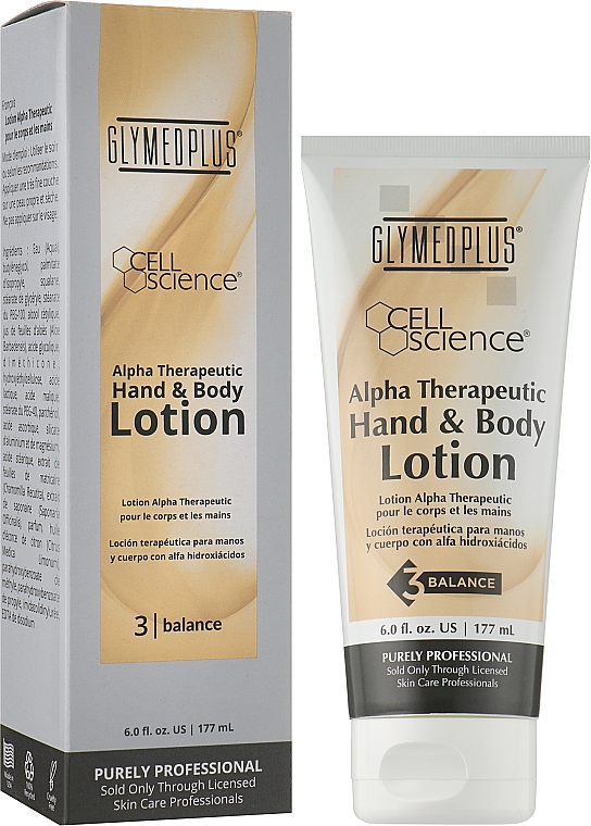 Лосьон для рук и тела двойного действия - GlyMed Plus Cell Science Alpha Therapeutic Hand and Body Lotion — фото N2